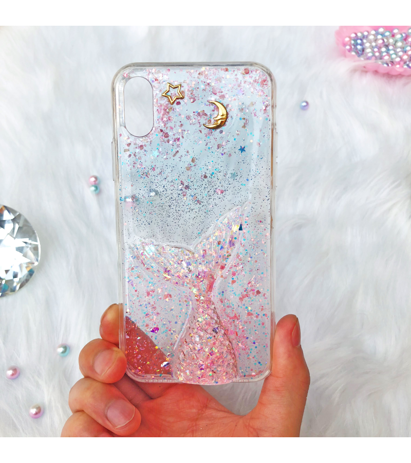 Glitter Stars Transparent iPhone Case – Mermaid Case