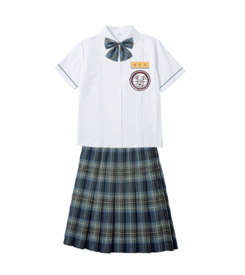 A Time Called You Kwon Min-ju / Han Jun-hee (Jeon Yeo-been / Jeon Yeo-bin) Inspired Top and Skirt Set 001 [School Uniform] - Outfit Sets