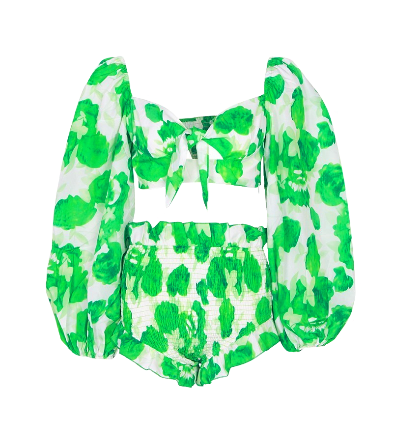 Beach Please Two Piece Outfit - Green / M - Two Piece