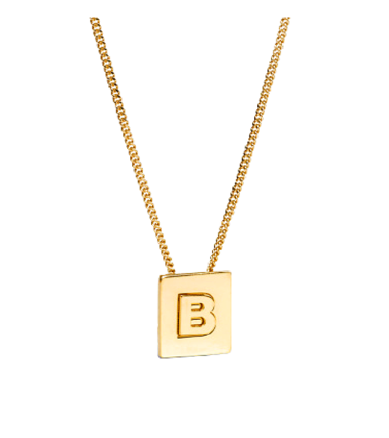 Blackpink Lisa Inspired Name Necklace 001 - B / Gold - Necklaces