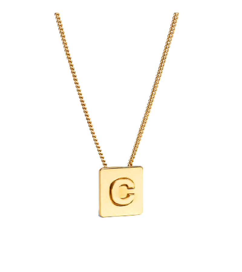 Shy Creation | Initials Yellow Gold and Diamond Pavé Letter C Necklace |  Maison Birks
