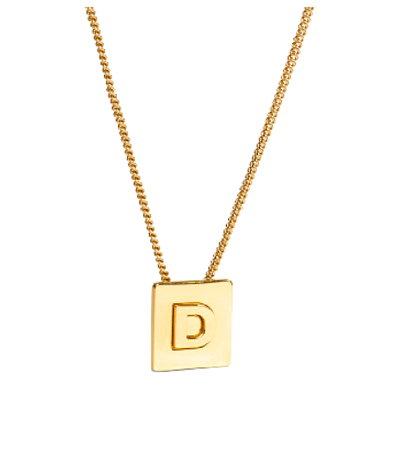 Blackpink Lisa Inspired Name Necklace 001 - D / Gold - Necklaces