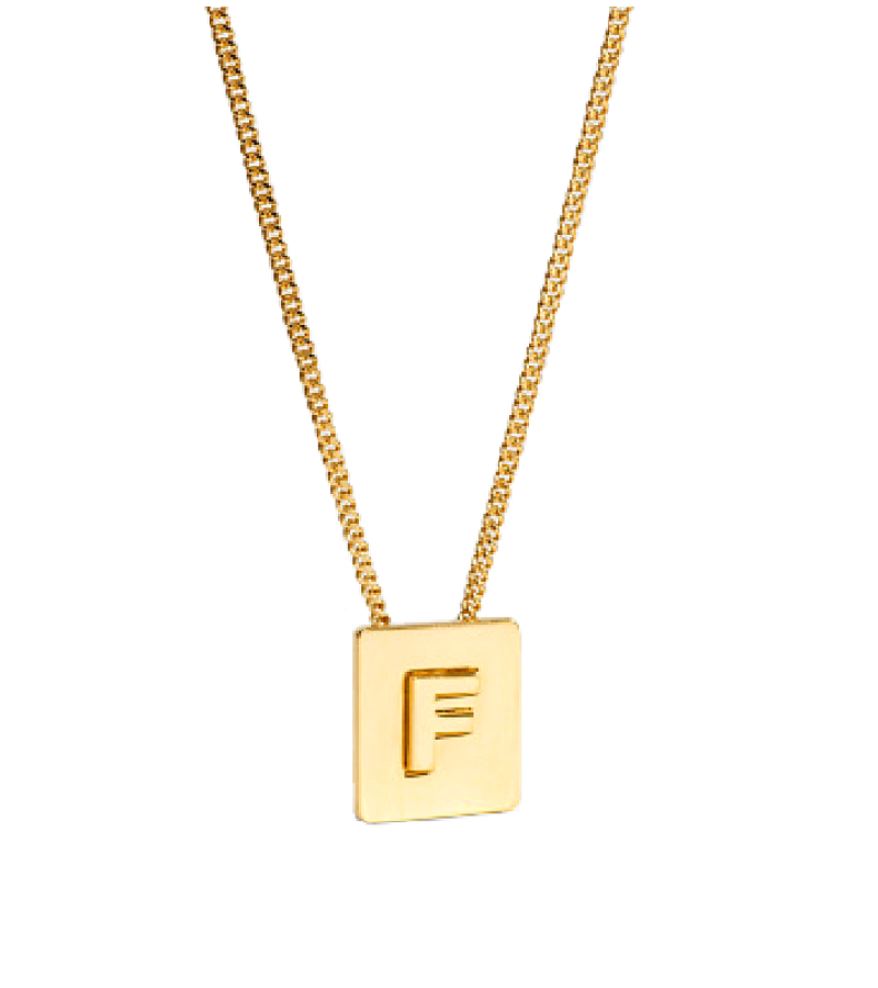 Blackpink Lisa Inspired Name Necklace 001 - F / Gold - Necklaces