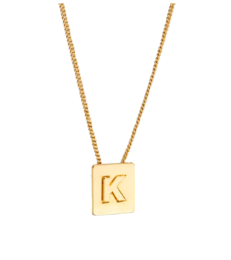 Blackpink Lisa Inspired Name Necklace 001 - K / Gold - Necklaces