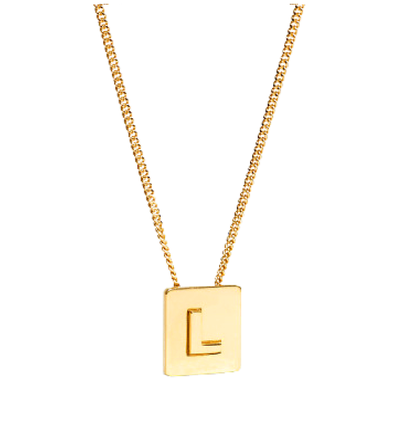 Blackpink Lisa Inspired Name Necklace 001 - L / Gold - Necklaces