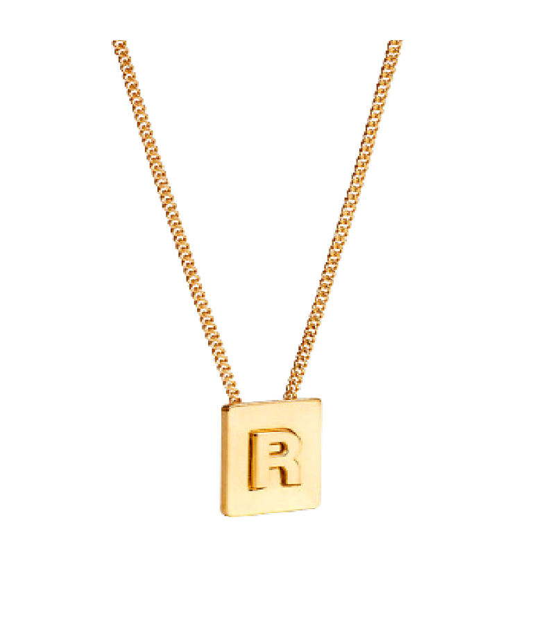 Blackpink Lisa Inspired Name Necklace 001 - R / Gold - Necklaces