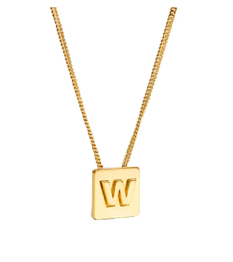 Blackpink Lisa Inspired Name Necklace 001 - W / Gold - Necklaces