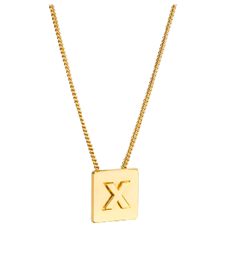 Blackpink Lisa Inspired Name Necklace 001 - X / Gold - Necklaces