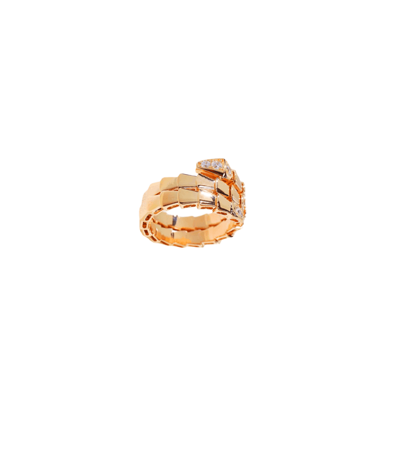 Business Proposal Shin Ha-Ri (Kim Se-Jeong) Inspired Ring 001 - Double Layers / Rhinestones Only at Head and Tail / Rose Gold - Rings