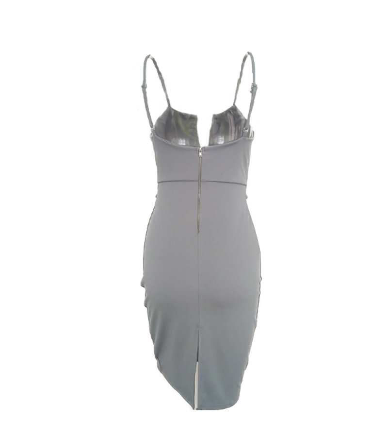 Corset Waist Dress - Gray / S - Dresses