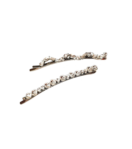 Crash Landing on You Seo Ji-hye Inspired Hair Clip 014 - Delivered only in Mid March / A Pair (Two Pieces) / Silver - Hair Accessories