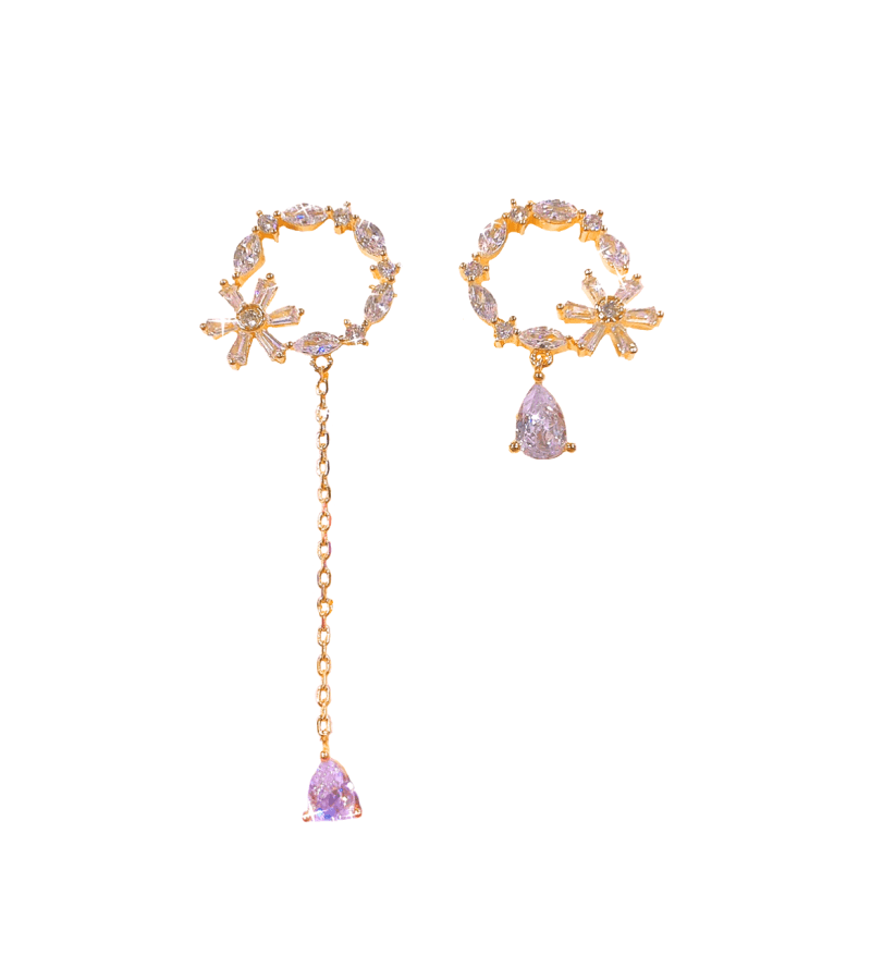 Delightful Charm Floral Korean Earrings [Valentine’s Day Collection] - ONE SIZE ONLY / Gold - Earrings