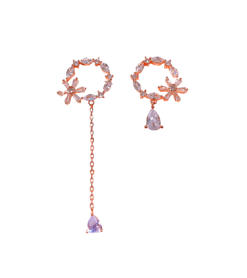 Delightful Charm Floral Korean Earrings [Valentine’s Day Collection] - ONE SIZE ONLY / Rose Gold - Earrings