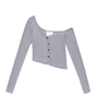 Doona! Lee Doo-na (Bae Suzy) Inspired Top 005 - Asian Petite Size S (Normal Size XS) / Gray / Cropped Top - Shirts & Tops