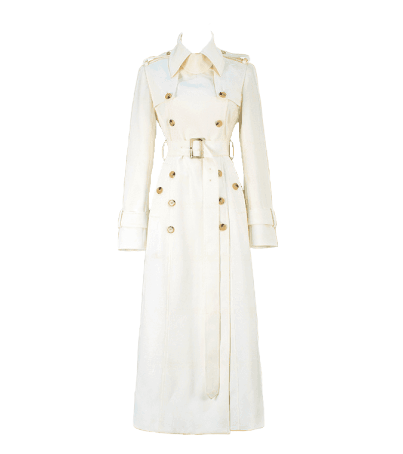 Eve Lee La-el (Seo Ye-ji) Inspired Coat 005 - Asian Petite Size S (Normal Size XS) / Ivory White - Coats & Jackets