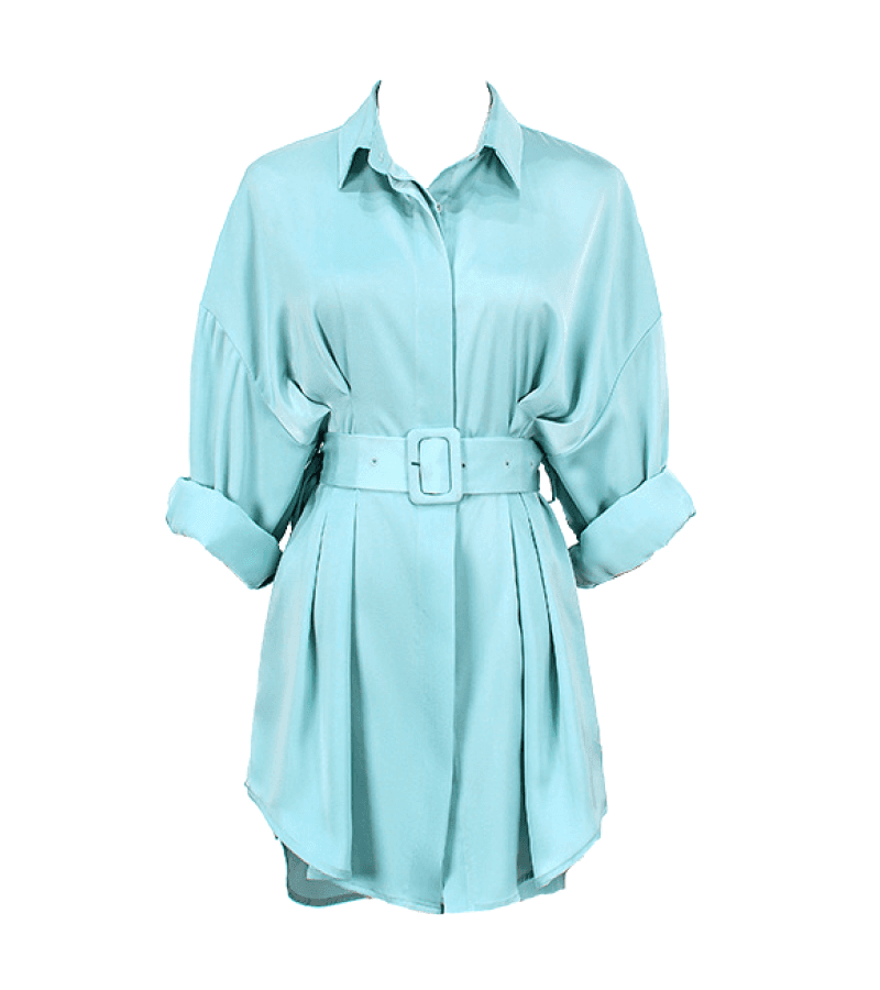 Eve Lee La-el (Seo Ye-ji) Inspired Dress 007 - Asian Petite Size S (Normal Size XS) / Pale Turquoise Blue - Dresses