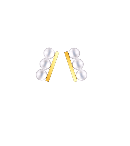 Eve Lee Ra-el (Seo Ye-ji) Inspired Earrings 002 - ONE SIZE ONLY / Gold / 100% Freshwater Pearls - Earrings