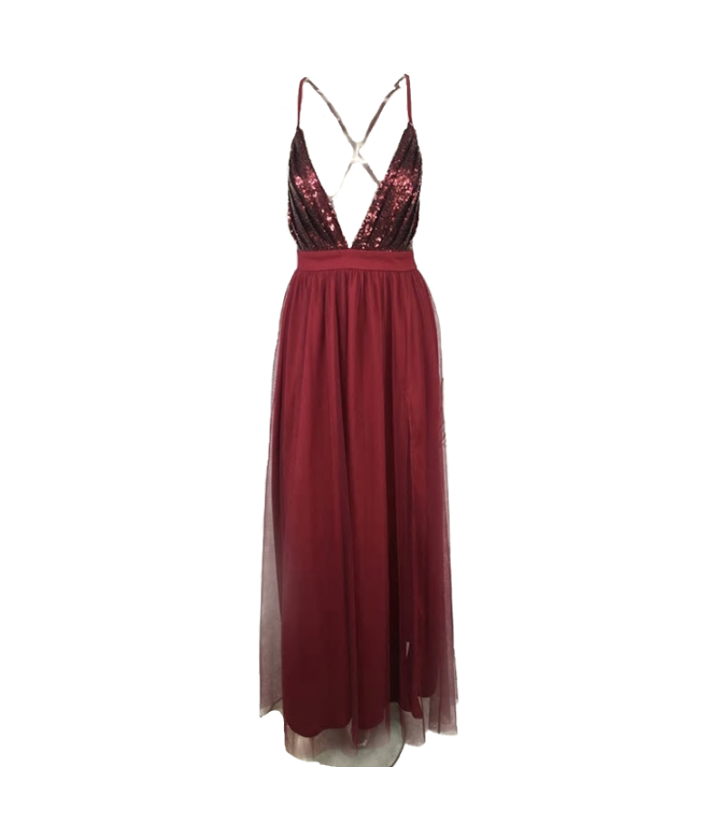 Glitzy Starlight Dress - Red / L - Dresses