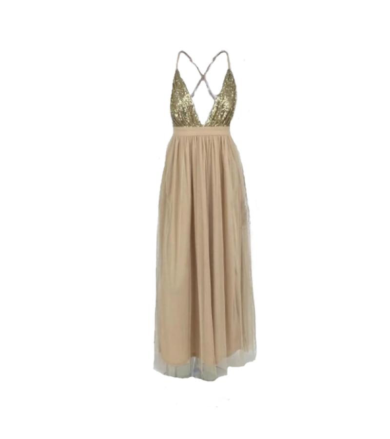 Glitzy Starlight Dress - Yellow / L - Dresses