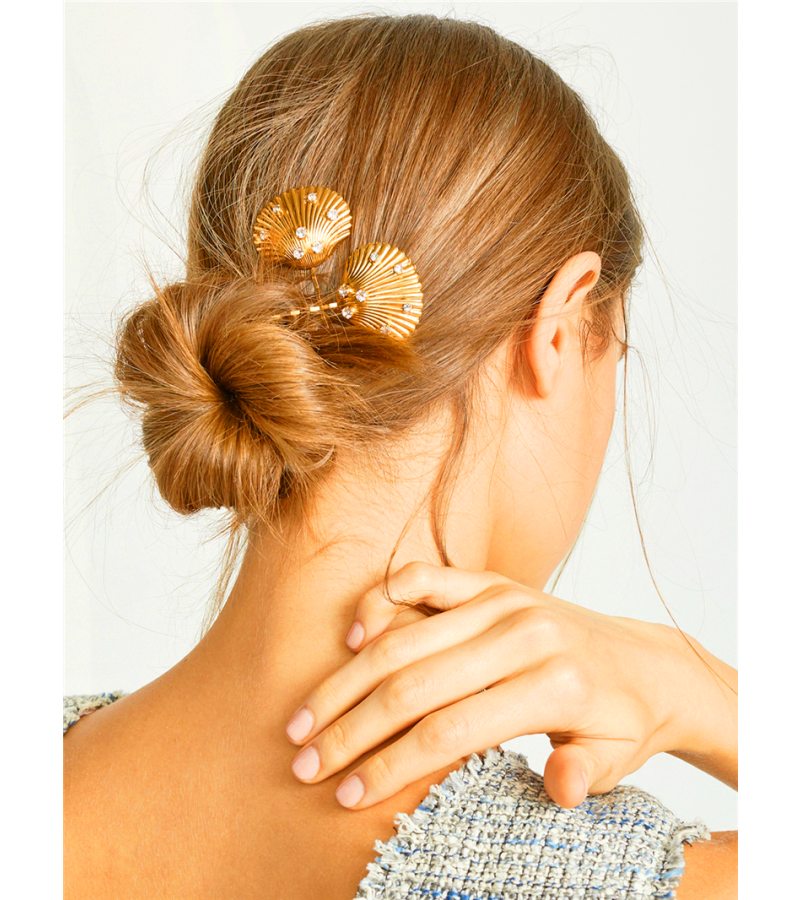 Gold Clam Hair Clip 001 - Hair Accessories