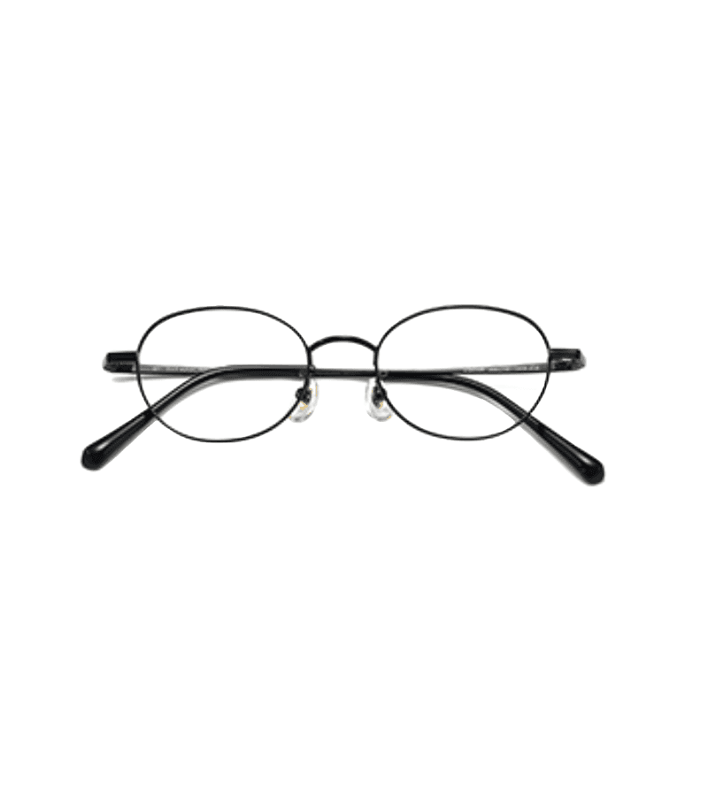 Hometown Cha-Cha-Cha Yoon Hye-jin (Shin Min-a) Inspired Glasses 001 - Titanium Material (With Black Bridge) / Black / Normal Lens (Without 