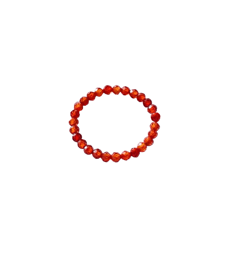 Hometown Cha-Cha-Cha Yoon Hye-jin (Shin Min-a) Inspired Ring 002 - Orange Red / 2MM Garnet Crystal Beads (Please be reminded that ring may 