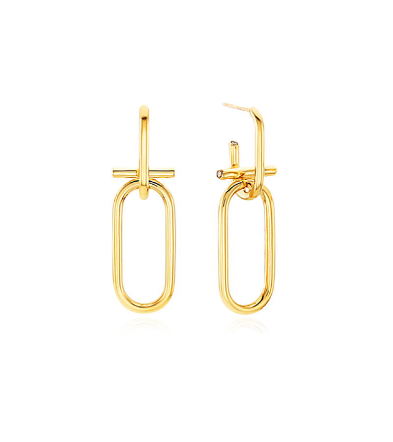 It’s Okay To Not Be Okay Seo Ye-ji Inspired Earrings 004 - Plain (Without Rhinestones) / Gold - Earrings