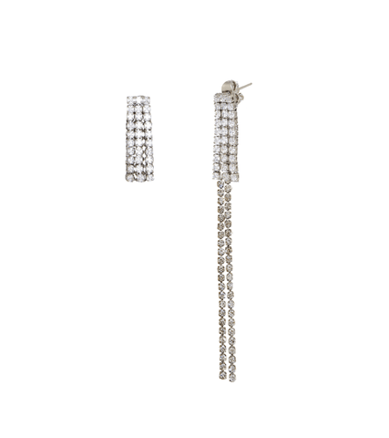 IVE Jang Won-young Inspired Earrings 001 - Asymmetrical Pair (1 Long + 1 Short) / ONE SIZE ONLY / Silver - Earrings