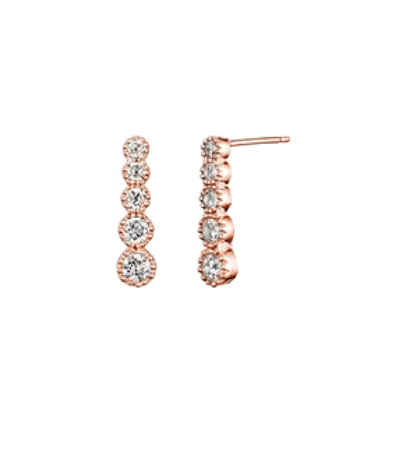 King The Land Cheon Sa-rang (Im Yoon-ah) Inspired Earrings 007 - ONE SIZE ONLY / Rose Gold - Earrings