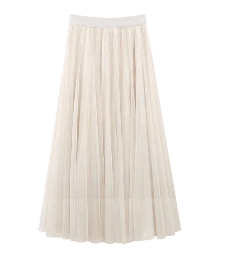 King The Land Cheon Sa-rang (Im Yoon-ah) Inspired Top and Skirt Set 004 - Skirt Only (80 CM IN LENGTH) / ONE SIZE ONLY / Almond White -