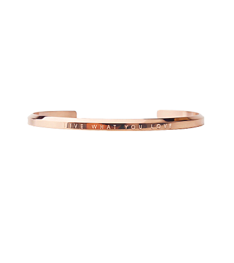 Live What You Love Inspirational Bracelet - Medium - 63 mm in diameter / Rose Gold - Bracelet