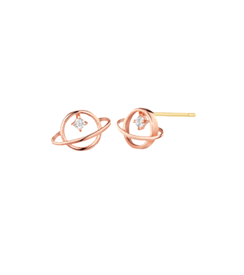 Jun Ji Hyun Inspired Earrings 007 - Ear Studs Only (No Necklace) / ONE SIZE ONLY / Rose Gold - Earrings