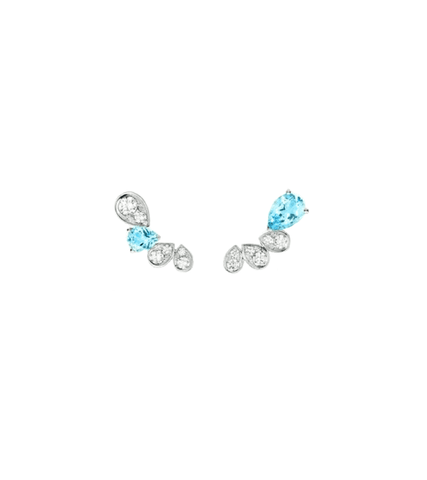 Now We Are Breaking Up Ha Young-Eun (Song Hye Kyo) Inspired Earrings 003 - ONE SIZE ONLY / White + Blue Synthetic Crystals / Silver - 