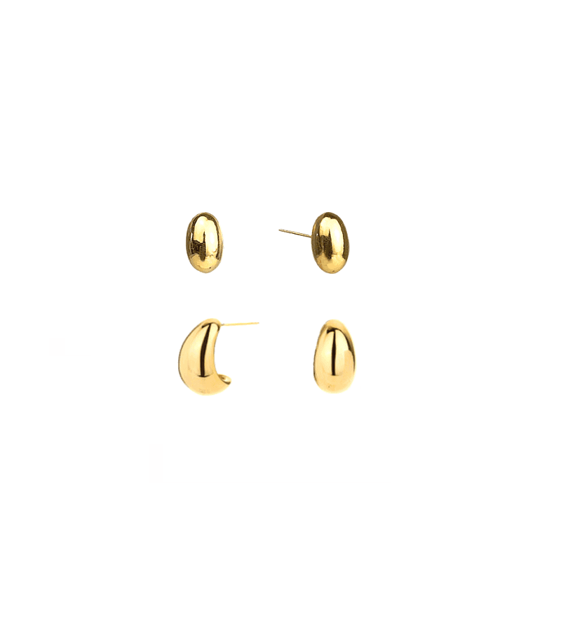 Now We Are Breaking Up Ha Young-Eun (Song Hye Kyo) Inspired Earrings 027 - Full Set (1 Pair of Pattern A and 1 Pair of Pattern B) / Gold - 