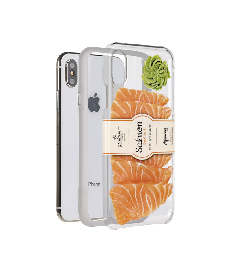 Paperworks Salmon Sashimi iPhone Case - White Soft Surface Material / iPhone X - iPhone Case