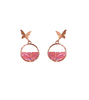 Pink Butterfly Fairy Korean Earrings [Valentine’s Day Collection] - ONE SIZE ONLY / Pink Crystals / Silver - Earrings