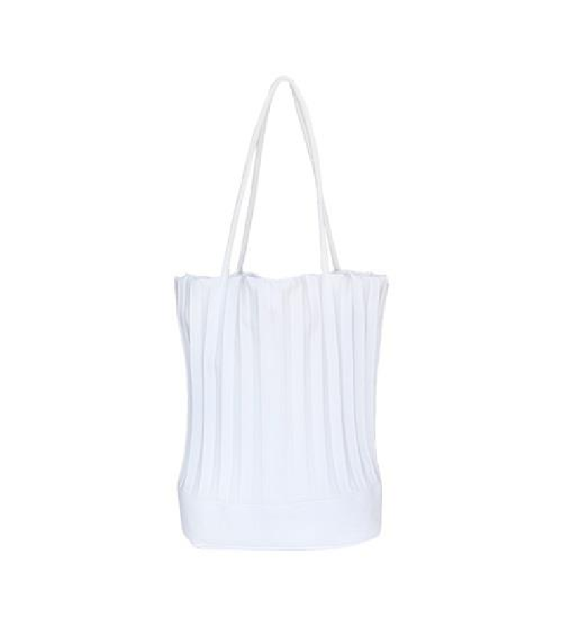 Pleat Bag - White / Small - Bags