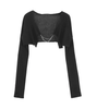 Single’s Inferno 2 Choi Seo-Eun Inspired Cropped Cardigan 001 - ONE SIZE ONLY / Black - Coats