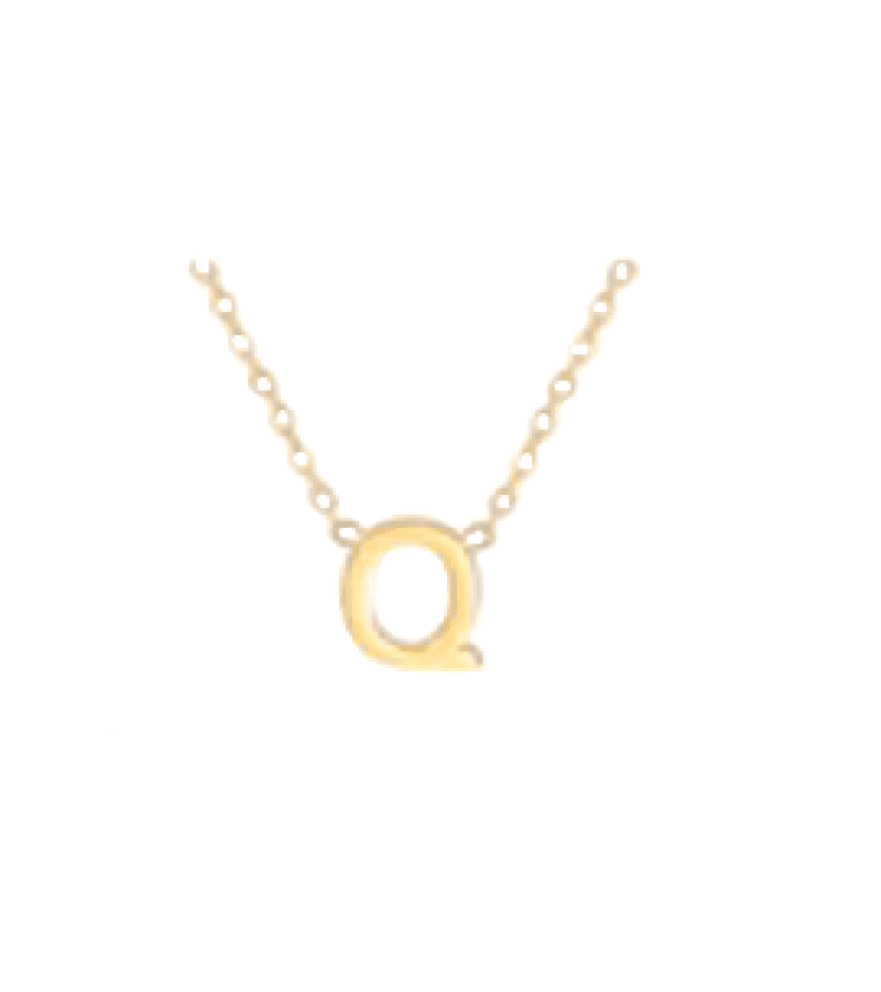Single’s Inferno 2 Park Se-Jeong Inspired Alphabet Necklace - ONE SIZE ONLY / Gold / Q - Necklaces