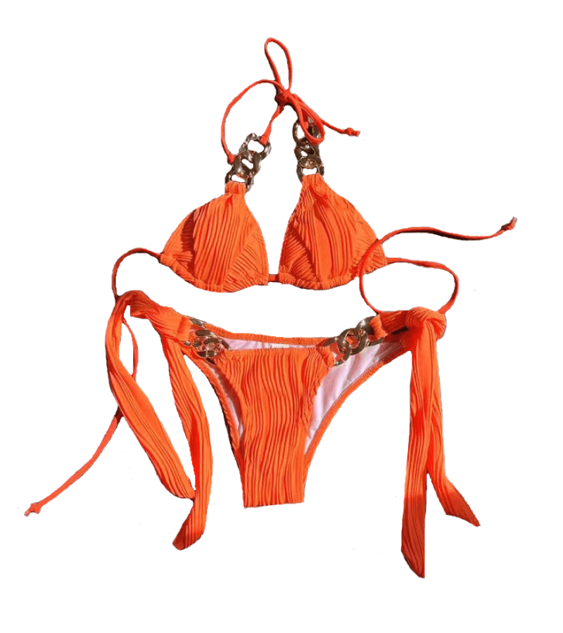 Single’s Inferno 3 Inspired Bikini 003 - Asian Petite Size S (Normal Size XS) / Orange - Swimsuits