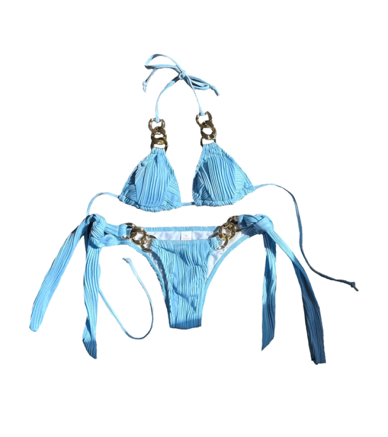 Single’s Inferno 3 Inspired Bikini 003 - Asian Petite Size S (Normal Size XS) / Turquoise Blue - Swimsuits