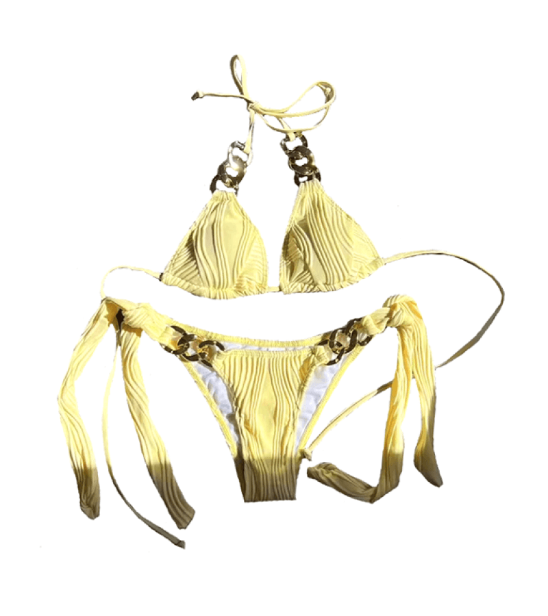 Single’s Inferno 3 Inspired Bikini 003 - Asian Petite Size S (Normal Size XS) / Yellow - Swimsuits