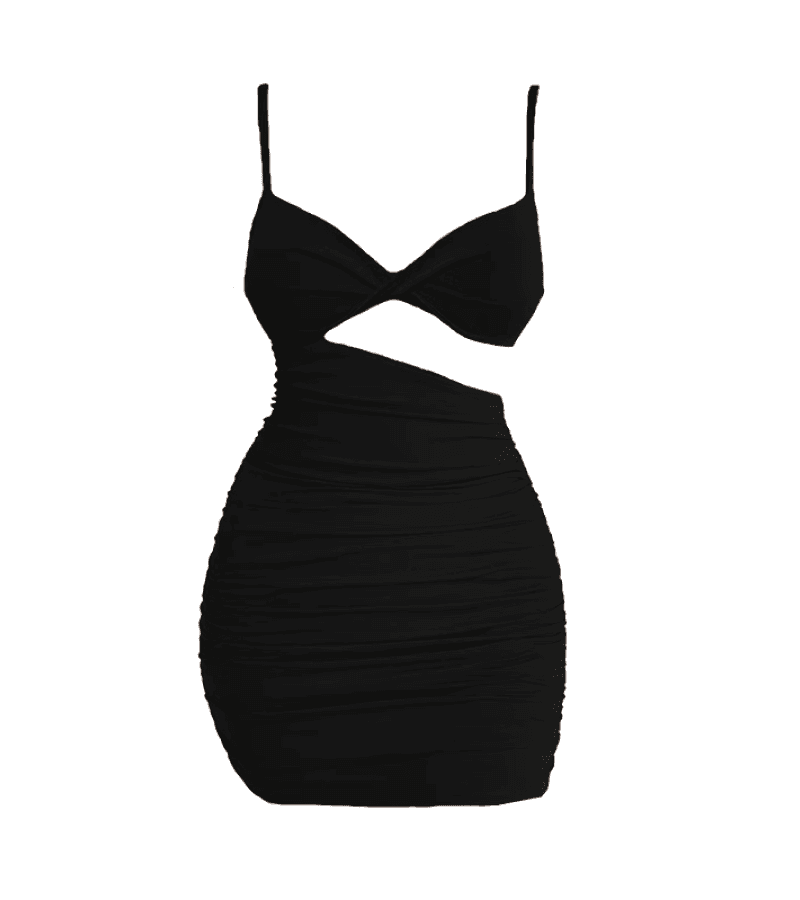 Single’s Inferno 3 Kim Gyu-ri Inspired Dress 001 - Asian Petite Size S (Normal Size XS) / Black - Dresses