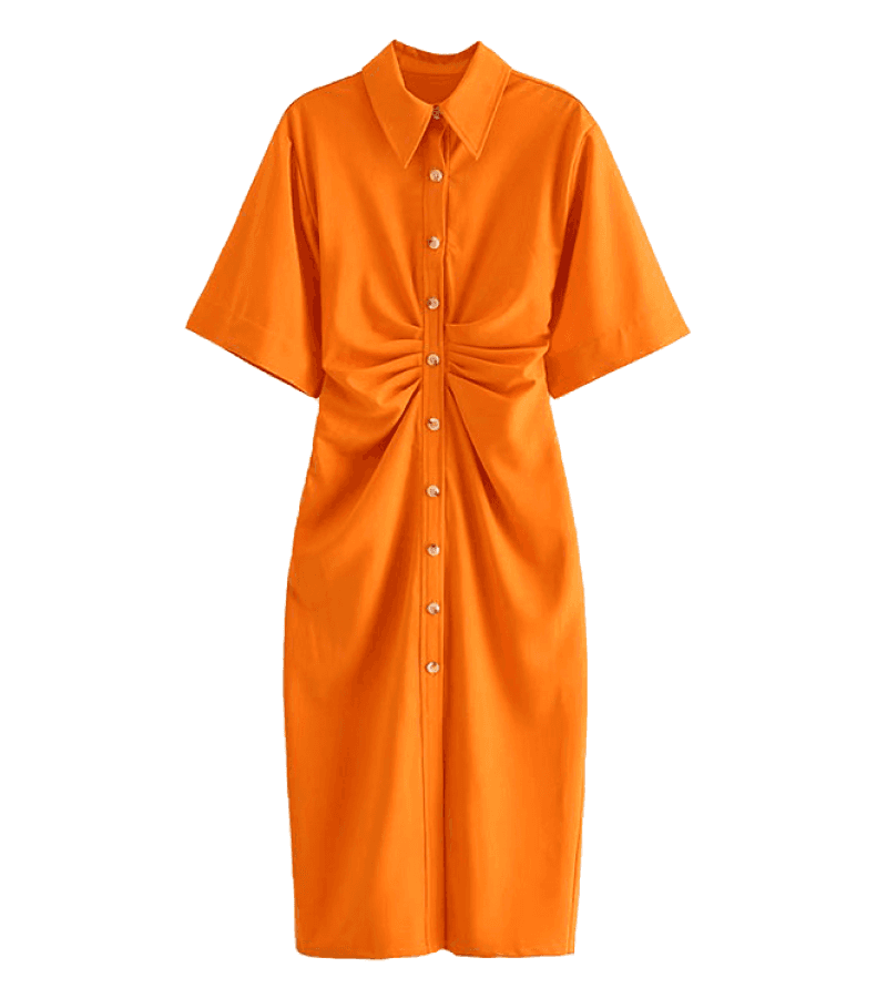 Single’s Inferno Kang So-yeon Inspired Dress 003 - XS / Orange / Polyester - Dresses
