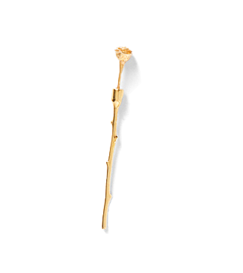Stalk of Rose Earrings 001 - ONE SIZE ONLY / Gold - Earrings