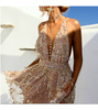 Starry Sequin Dress - Beige / L - Dresses