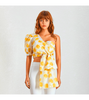 Summer Ruffled Toga Sleeve Top - yellow / M - Crop Tops