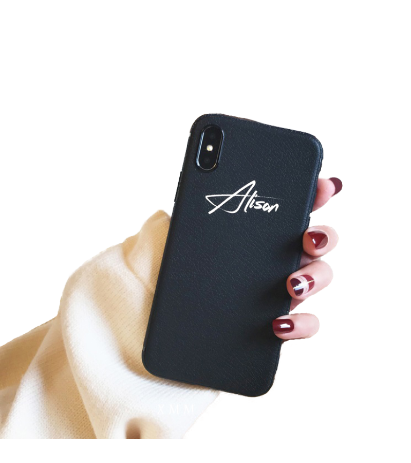 Synthetic Leather Personalized iPhone Case - Black / iPhone 6 - iPhone Case