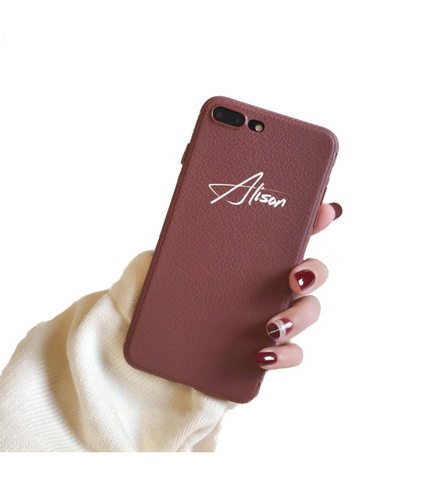 Synthetic Leather Personalized iPhone Case - Brown / iPhone 6 - iPhone Case