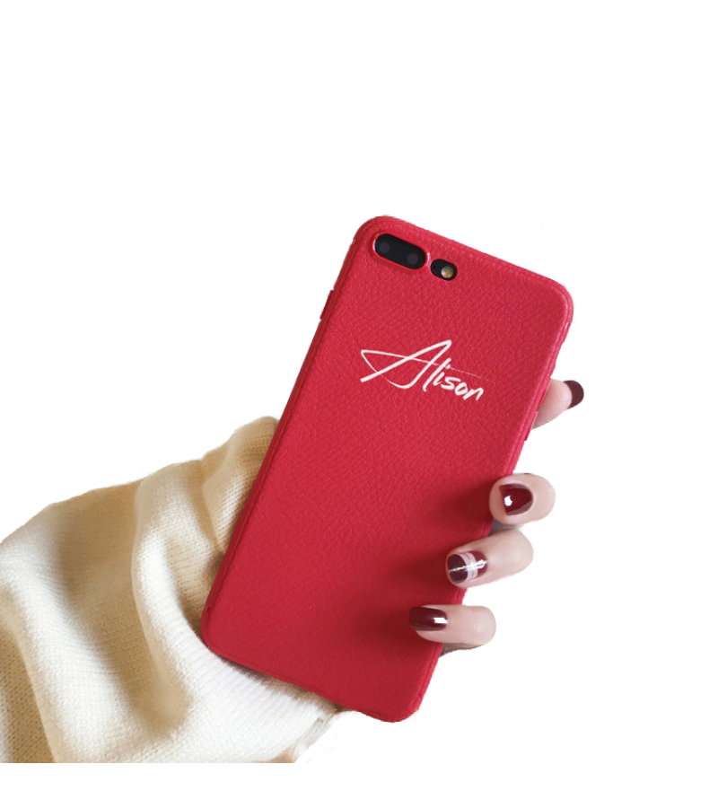 Synthetic Leather Personalized iPhone Case - Red / iPhone 6 - iPhone Case